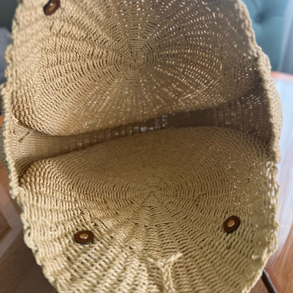 Round Raffia Shoulder Bag Women’s Good Condition - Picture 5 of 11